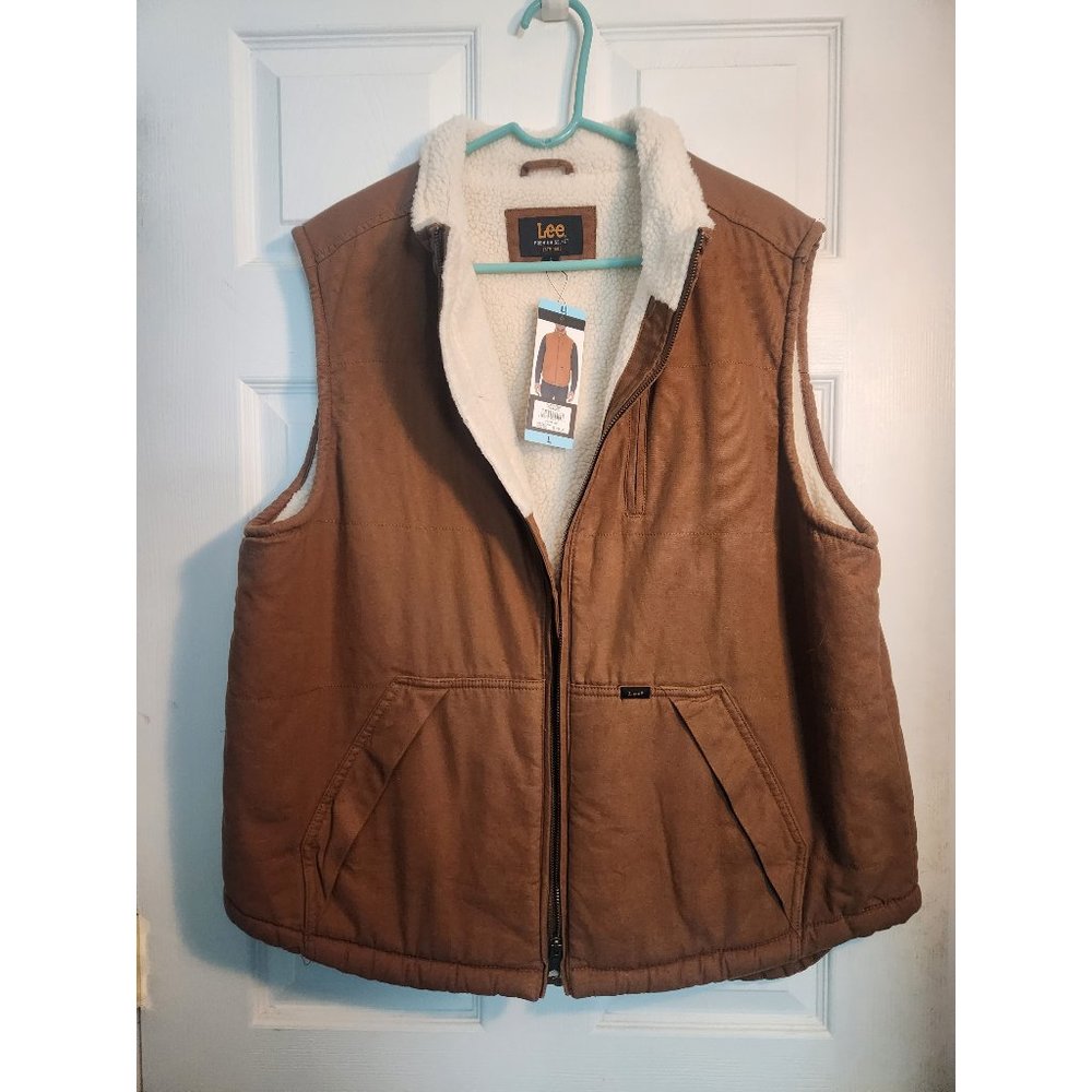LEE MEN'S SHERPA LINED CANVAS VEST